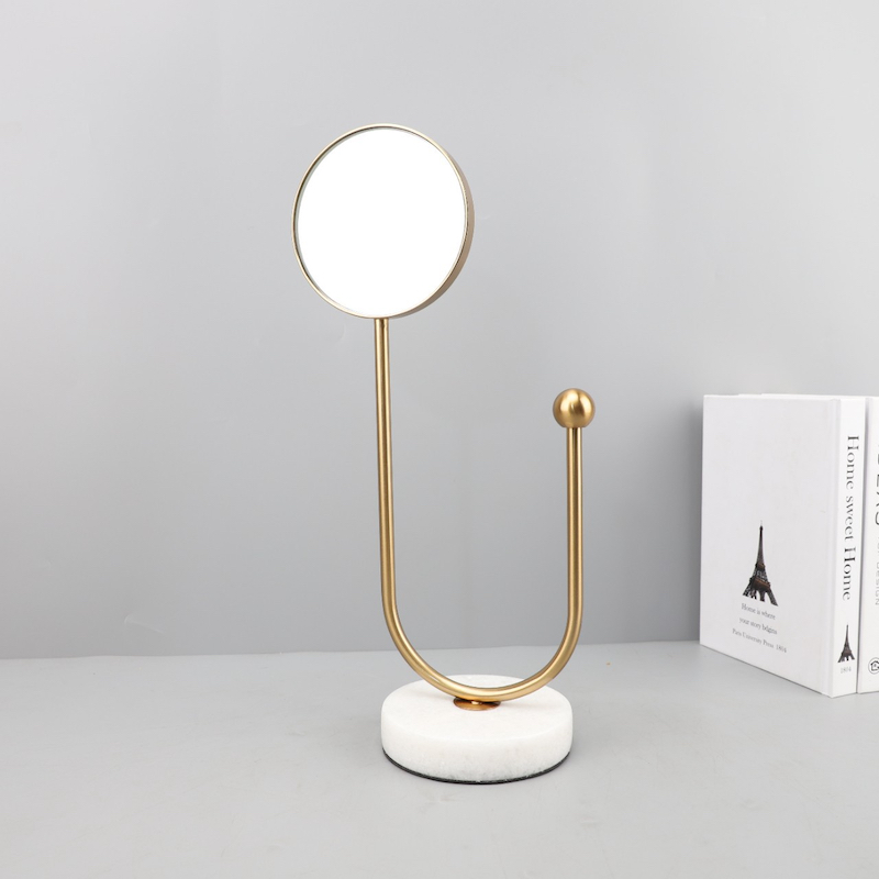 Metal & Marble Table Décor Mirror Gold/Black