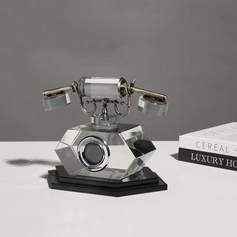 Vintage Crystal Gramophone Table Décor