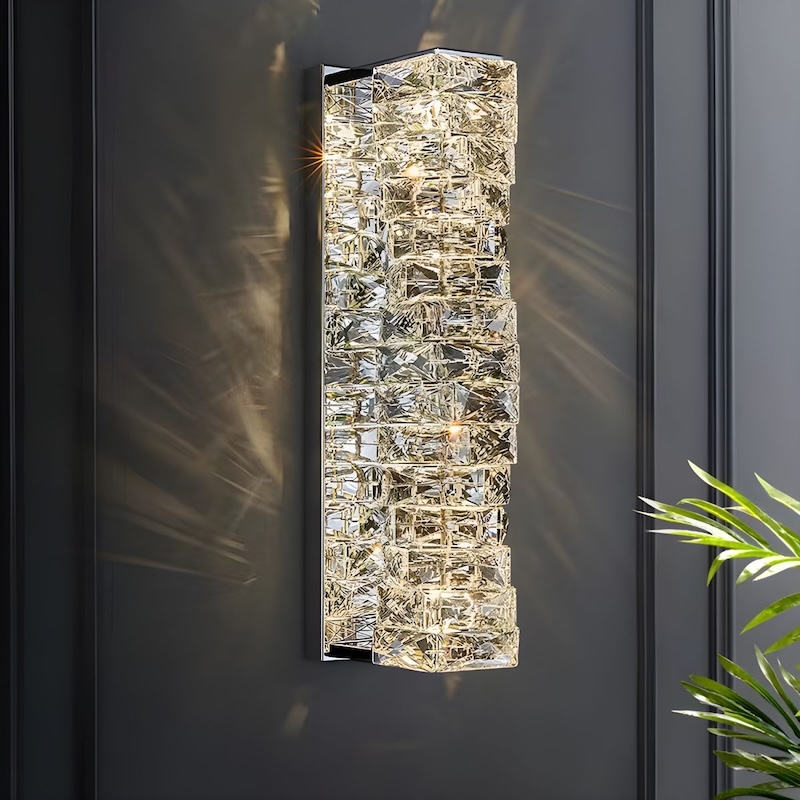 Laminated Crystal Wall Light Wall Sconce Lamp Gold/Chrome