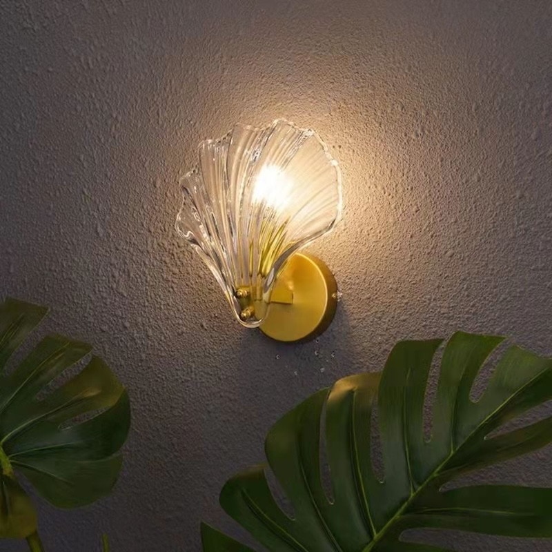 Glass Shell Shaped Wall Light Wall Sconce Lamp