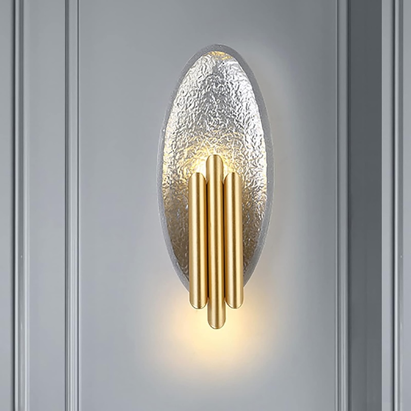 Resin Oval with Metal Pipe Wall Light Wall Sconce Lamp